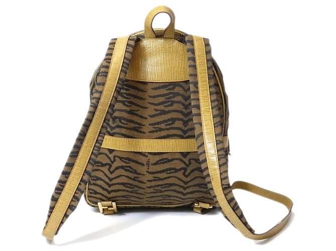 Fendi Brown Canvas Backpack - view 3
