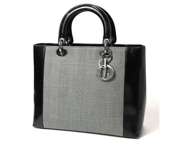 Borsa Christian Dior Dior Lady Canvas Patent Nero - vista 2
