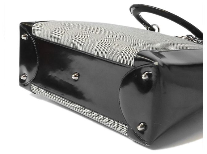 Borsa Christian Dior Dior Lady Canvas Patent Nero - vista 5