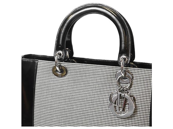 Borsa Christian Dior Dior Lady Canvas Patent Nero - vista 8