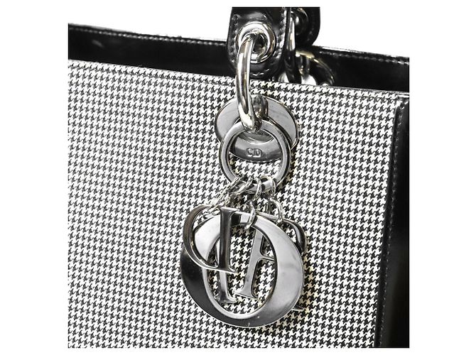 Borsa Christian Dior Dior Lady Canvas Patent Nero - vista 9