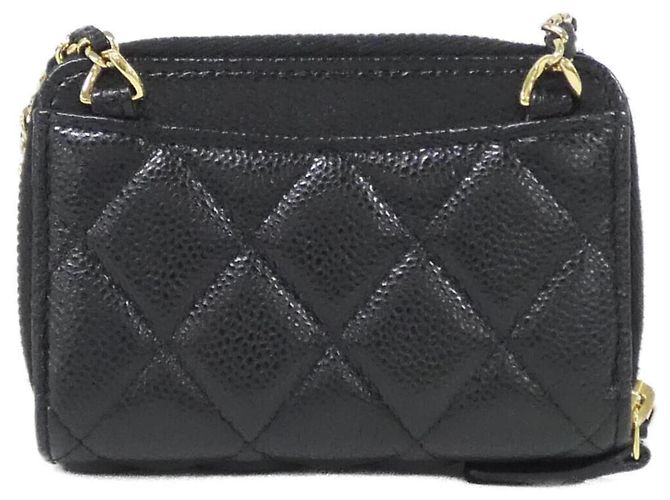 Monedero Chanel de piel de becerro granulada negra Negro - vista 2