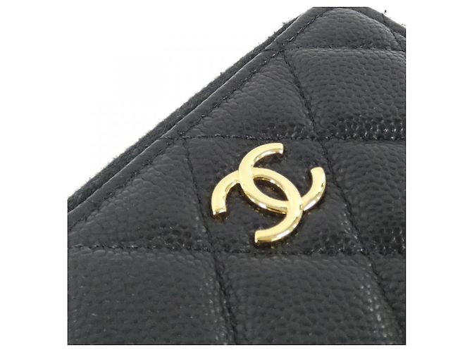 Monedero Chanel de piel de becerro granulada negra Negro - vista 5