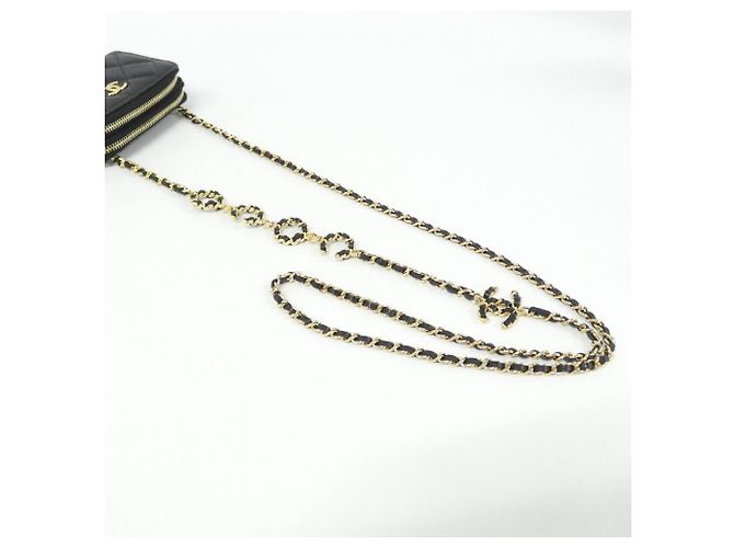 Monedero Chanel de piel de becerro granulada negra Negro - vista 7