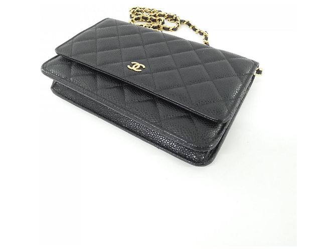 Chanel Timeless Classic Chain Wallet AP0250 Nero Bordò - vista 3