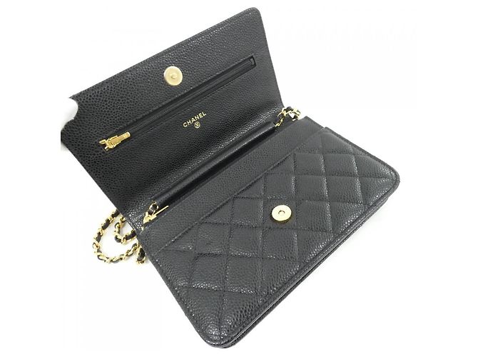 Chanel Timeless Classic Chain Wallet AP0250 Nero Bordò - vista 6