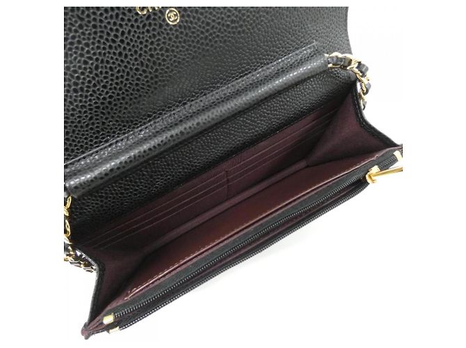 Chanel Timeless Classic Chain Wallet AP0250 Nero Bordò - vista 7