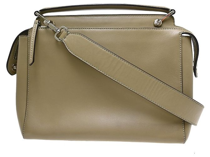 Borsa Convertible Fendi DotCom in Pelle Medium Beige - vista 2