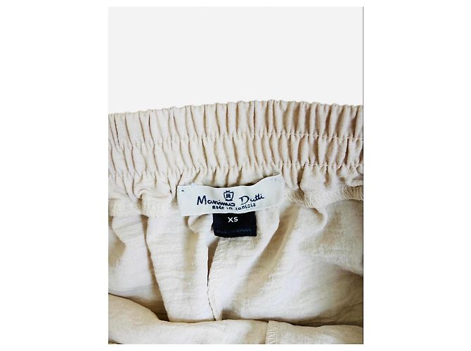 Massimo Dutti Conjunto de crop top e calças largas bege - vista 10