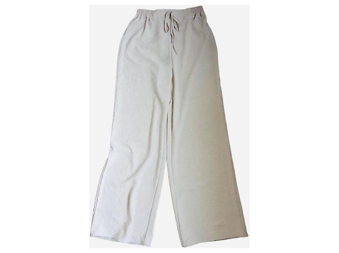 Massimo Dutti Conjunto de crop top e calças largas bege - vista 7