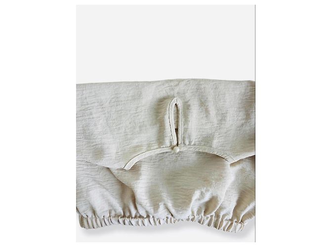 Massimo Dutti Conjunto de crop top e calças largas bege - vista 8