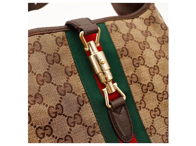 Borsa Hobo Gucci Jackie GG Canvas Medium Marrone Monogramma - vista 6