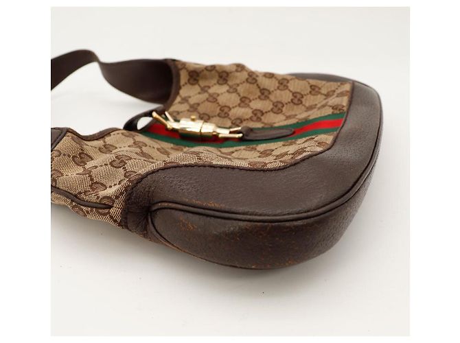 Borsa Hobo Gucci Jackie GG Canvas Medium Marrone Monogramma - vista 7