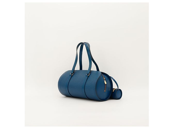 Borsa Louis Vuitton Speedy 25 in pelle Epi con pochette Blu - vista 4