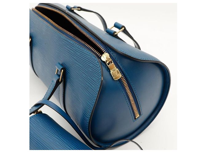 Borsa Louis Vuitton Speedy 25 in pelle Epi con pochette Blu - vista 6