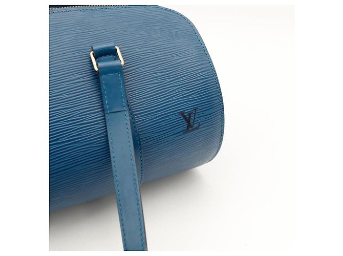 Borsa Louis Vuitton Speedy 25 in pelle Epi con pochette Blu - vista 9