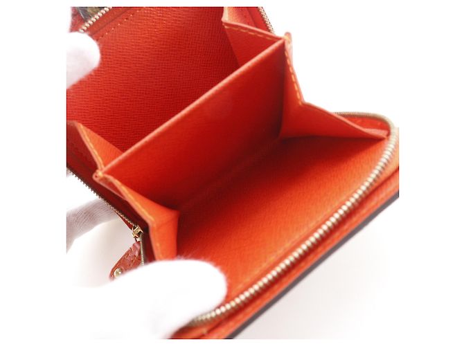Billetera Compact Zip Bi-fold Louis Vuitton Castaño Naranja Monograma - vista 4