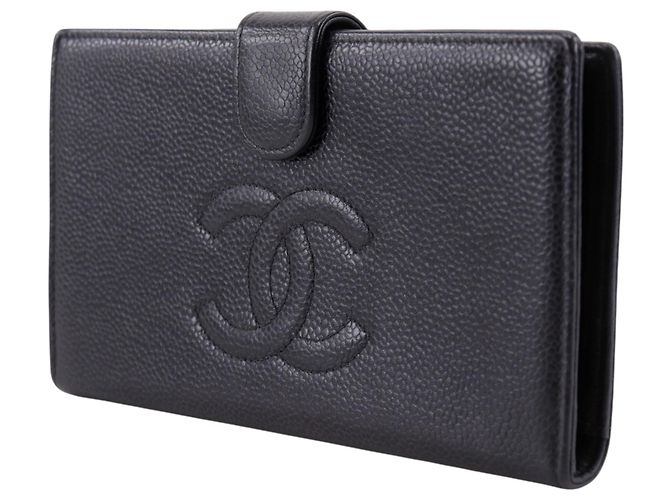 Cartera larga Chanel Coco Mark en piel de becerro granulada negra Negro - vista 2