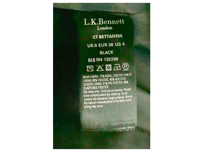 Abrigo de lana negro Lk Bennett - vista 6