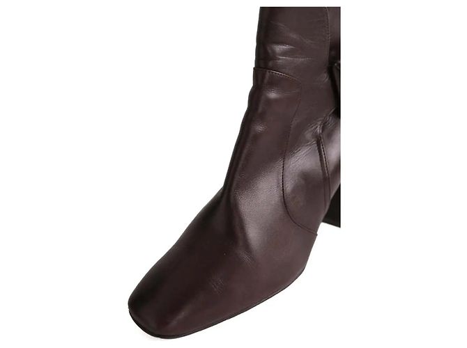 Botas Roger Vivier de cuero marrón con hebilla Castaño - vista 5