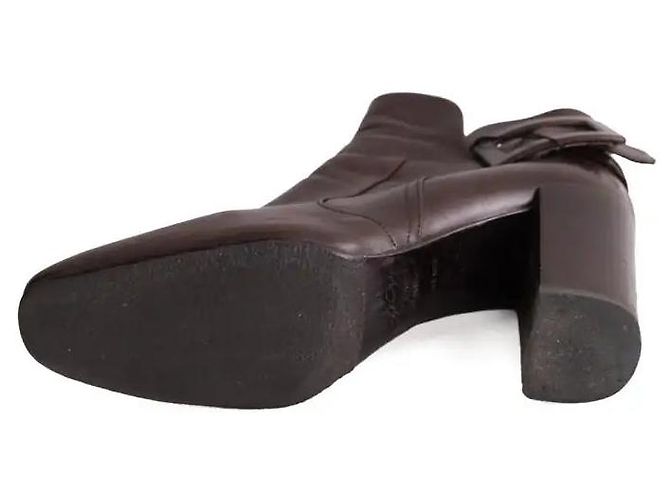 Botas Roger Vivier de cuero marrón con hebilla Castaño - vista 6