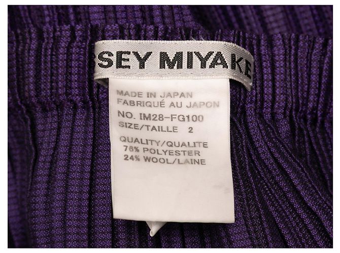 Falda plisada de mezcla de lana Issey Miyake morada, talla de diseñador 2 Púrpura - vista 4