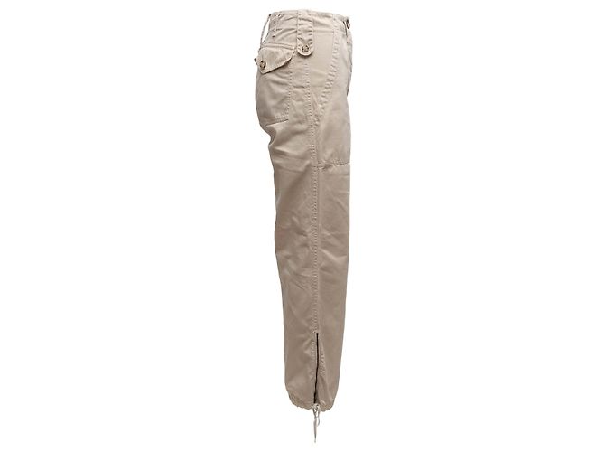 Pantalones de pierna recta de algodón Prada beige Talla IT 38 - vista 2