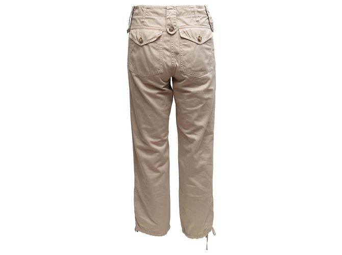 Pantalones de pierna recta de algodón Prada beige Talla IT 38 - vista 3