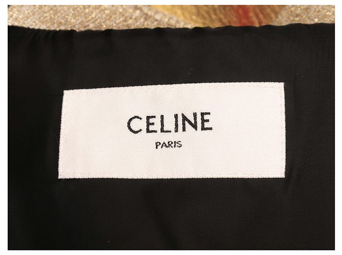 Céline Gold Celine Metallic Leather Bomber Jacket Size FR 36 Golden - view 5