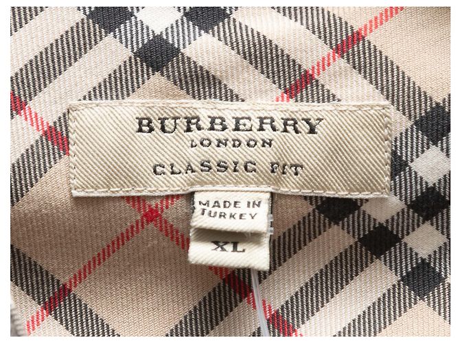 Beige & Multicolor Burberry Nova Check Button-Up Shirt Größe US XL - Ansicht 5