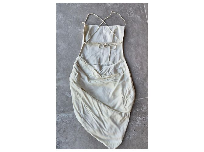 Jacquemus Saudade Kleid aus cremeweißer Seide - Ansicht 11