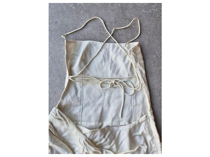 Jacquemus Saudade Kleid aus cremeweißer Seide - Ansicht 12