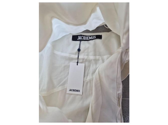 Jacquemus Saudade Kleid aus cremeweißer Seide - Ansicht 5