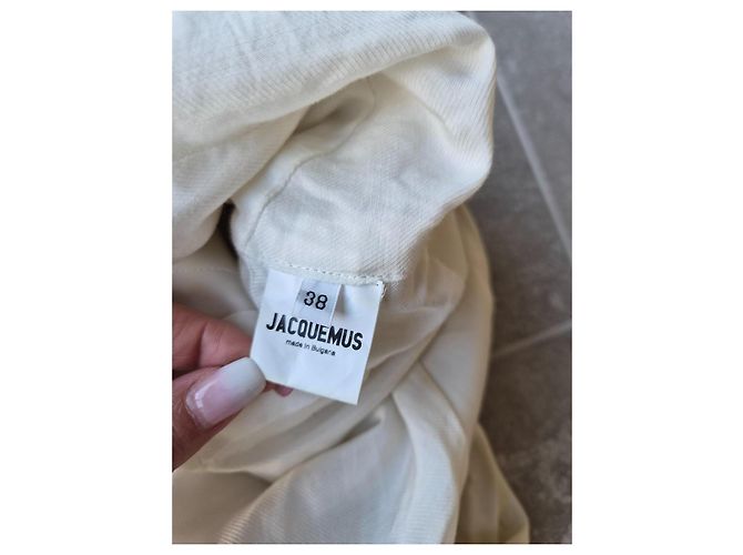 Jacquemus Saudade Kleid aus cremeweißer Seide - Ansicht 8