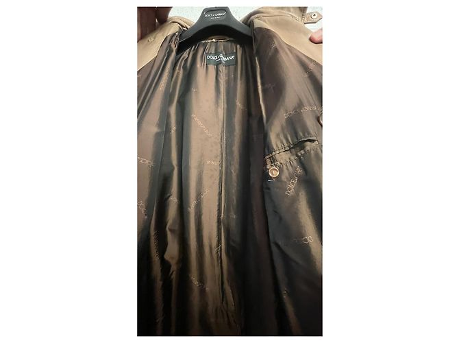 Beiger Leder-Trenchcoat Dolce & Gabbana - Ansicht 5
