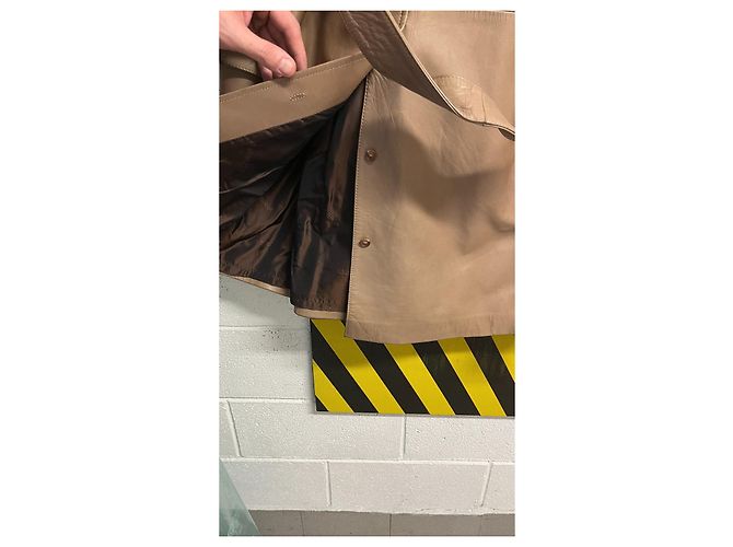 Beiger Leder-Trenchcoat Dolce & Gabbana - Ansicht 6