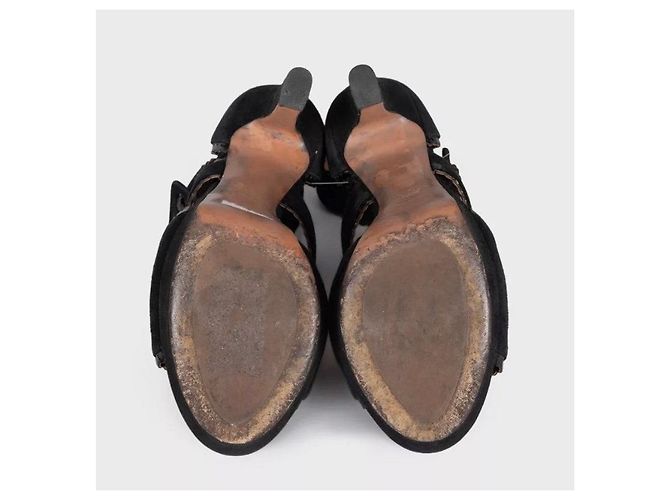 Alaïa Schwarze Wildleder High-Heel Sandalen Größe 37,5 Gebraucht - Ansicht 5