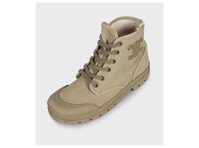 Céline Celine Logo Schnürstiefel Grün - Authentisch EU 38 Gebraucht - Ansicht 3