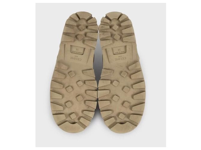 Céline Celine Logo Schnürstiefel Grün - Authentisch EU 38 Gebraucht - Ansicht 5