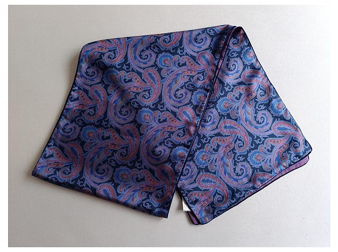 Etro Paisley Seidentuch Pink Blau Lila Dunkelblau - Ansicht 2