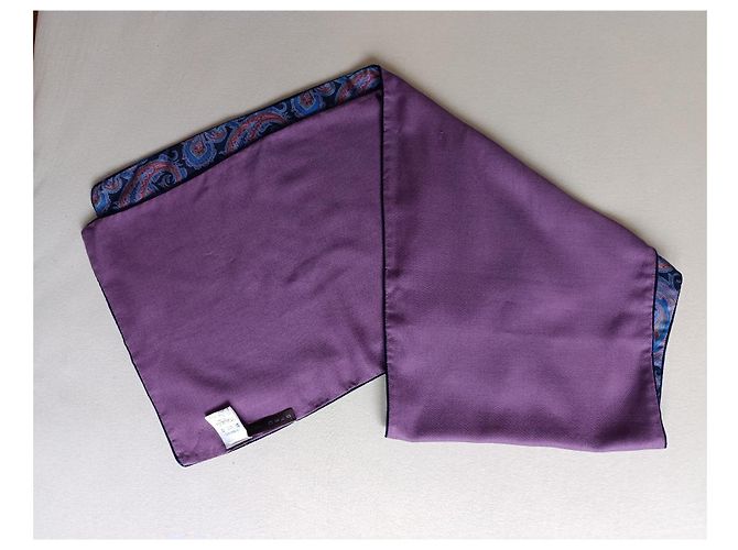 Etro Paisley Seidentuch Pink Blau Lila Dunkelblau - Ansicht 3