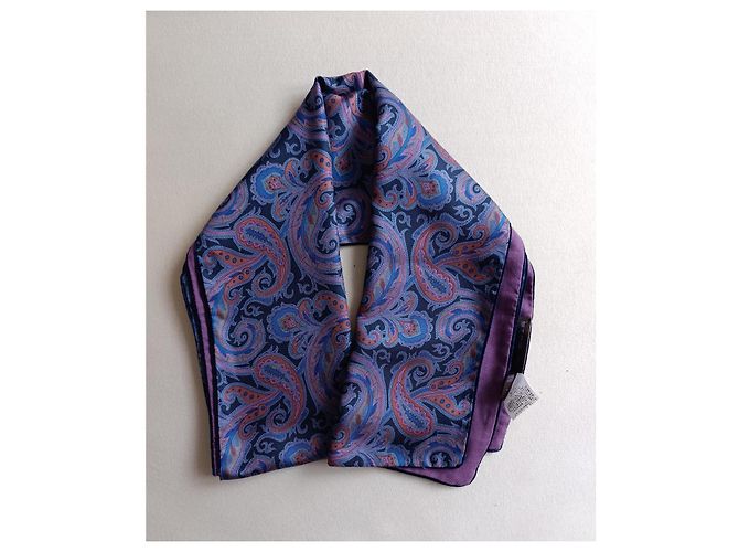 Etro Paisley Seidentuch Pink Blau Lila Dunkelblau - Ansicht 6