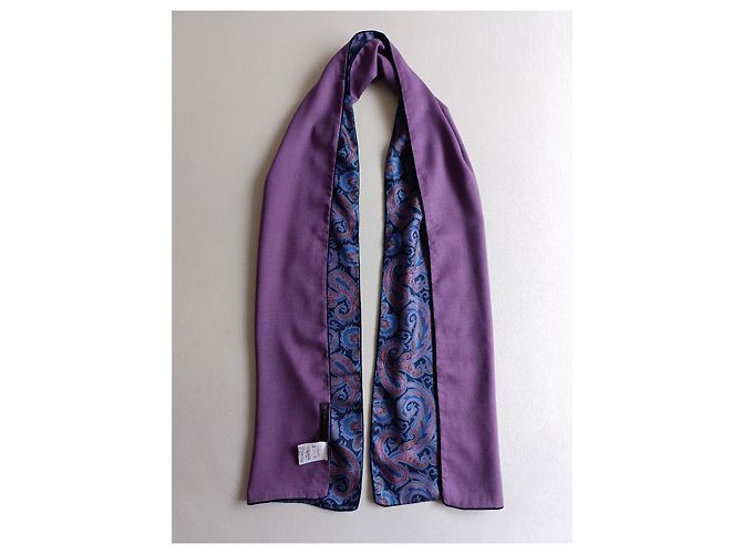 Etro Paisley Seidentuch Pink Blau Lila Dunkelblau - Ansicht 7