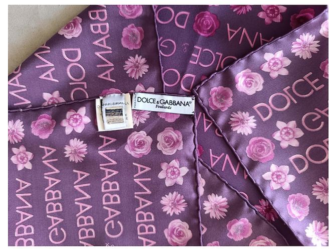 Dolce & Gabbana Foulard Silk Scarf Rosa Porpora - vista 2