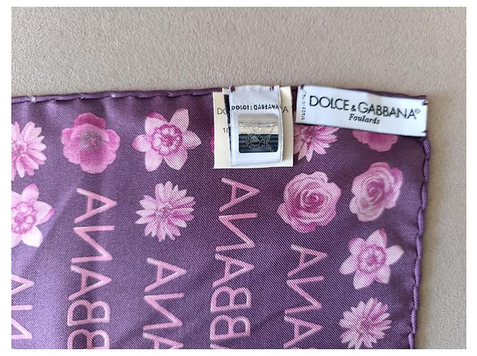 Dolce & Gabbana Foulard Silk Scarf Rosa Porpora - vista 4