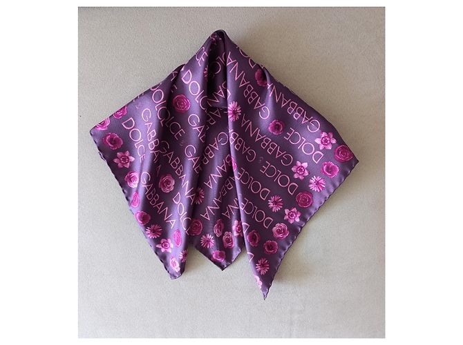 Dolce & Gabbana Foulard Silk Scarf Rosa Porpora - vista 6