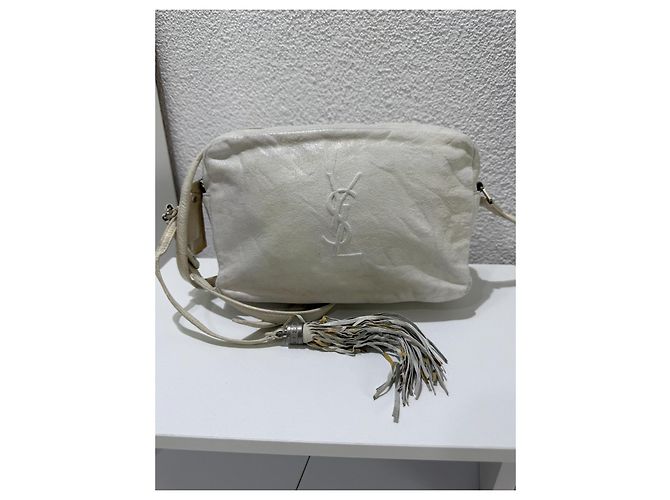 Saint Laurent Lou Camera Bag White Beige Creme Crossbody Leather Weiß - Ansicht 12