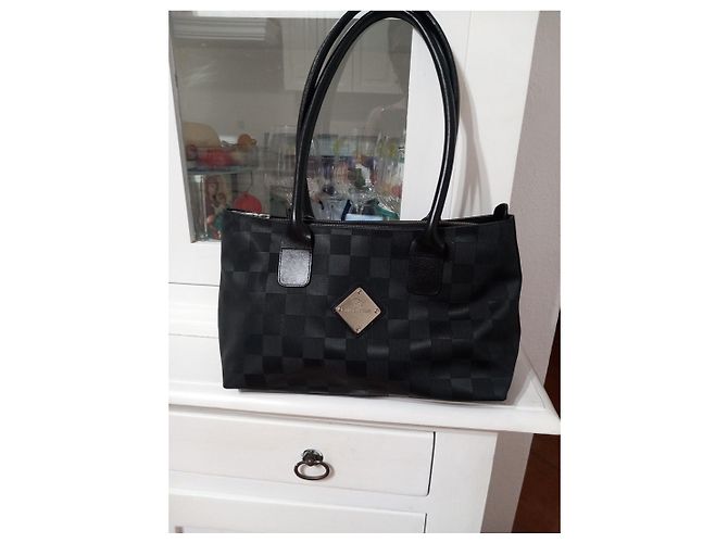 Autre Marque Borsa Mollerus in pelle nera a scacchi Nero - vista 3