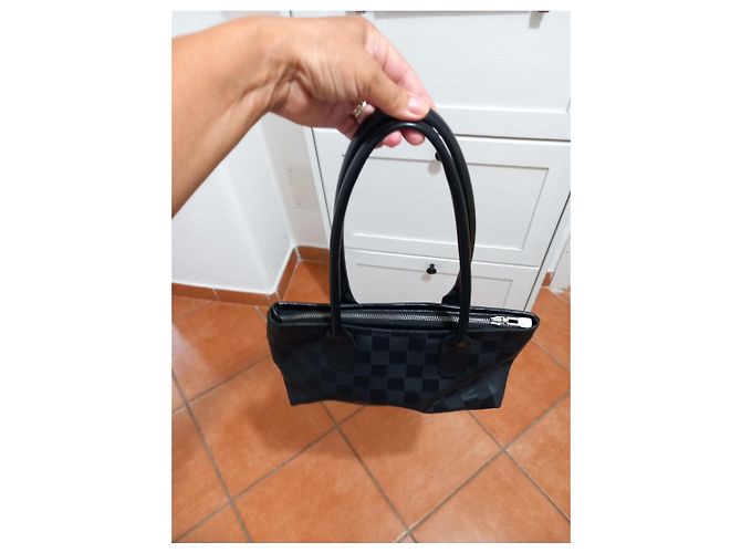 Autre Marque Borsa Mollerus in pelle nera a scacchi Nero - vista 5