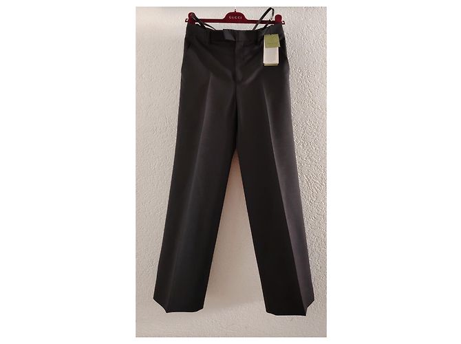 GUCCI CALÇAS EM LÃ E MOHAIR Preto - vista 10
